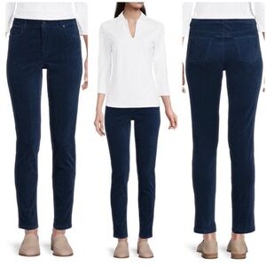 JMcLaughlin velvet pants, stretch on navy blue